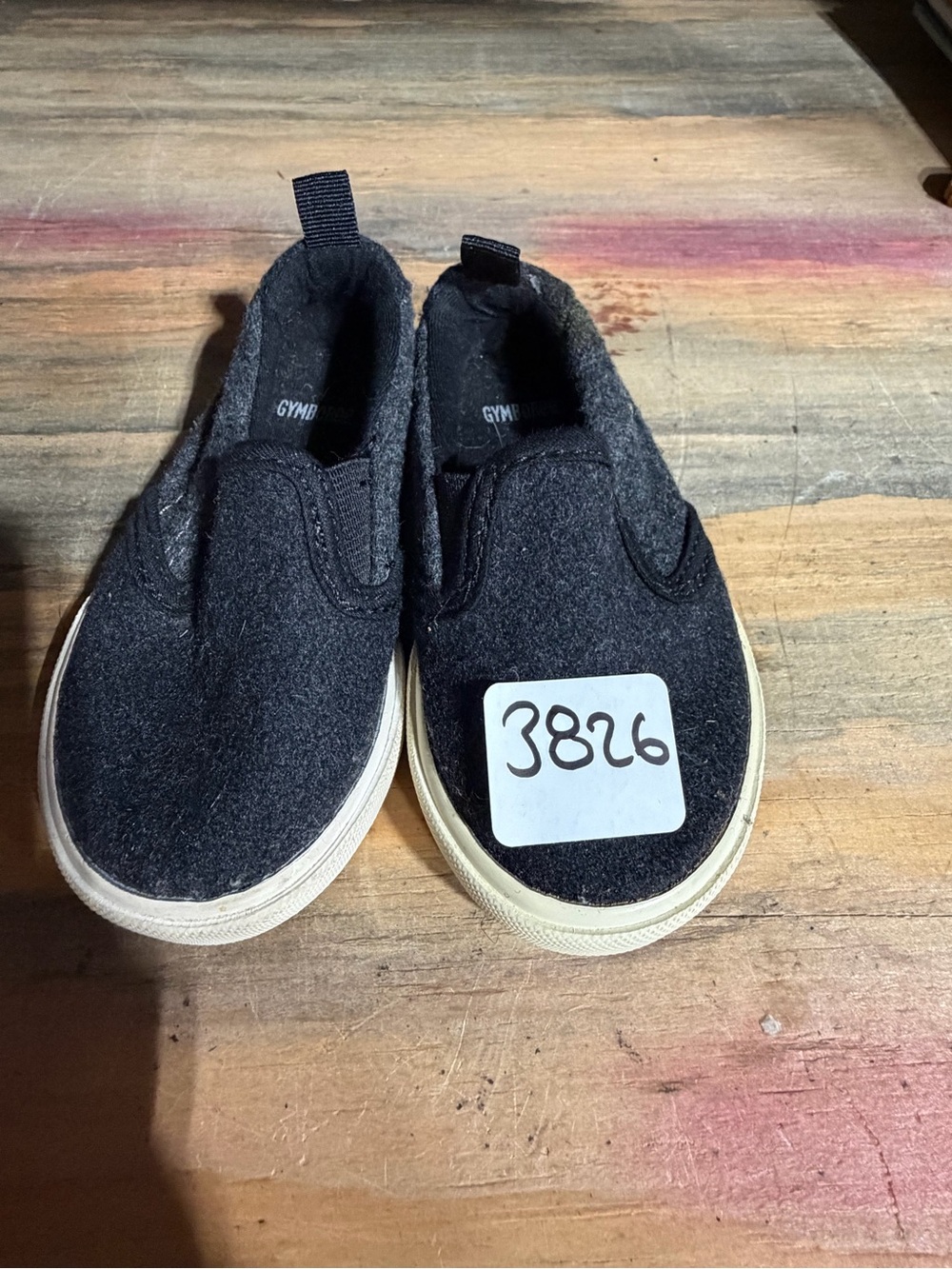 #3826-Gymboree Black Slip-On Kids Sneakers